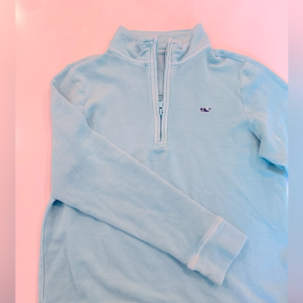 Vineyard Vines Boys Teal/Blue Quarter Zip